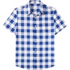 image:imageCOOFANDY Mens Short Sleeve Button Down Shirts Plaid Summer Dress Shirt with Pocket Business Casual Outfits for MenNavy White Check