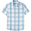 image:imageCOOFANDY Mens Short Sleeve Button Down Shirts Plaid Summer Dress Shirt with Pocket Business Casual Outfits for MenWhite Blue Plaid