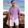 image:imageCOOFANDY Mens Short Sleeve Casual Shirt Summer Button Down Shirt Travel Vacation Shirt