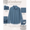 image:imageCOOFANDY Mens Waffle Button Down Shirt Casual Long Sleeve Corduroy ShirtsDark Blue