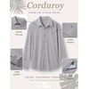 image:imageCOOFANDY Mens Waffle Button Down Shirt Casual Long Sleeve Corduroy ShirtsLight Grey
