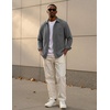 image:imageCOOFANDY Mens Waffle Shirt Jacket Casual Overshirt Long Sleeve Lightweight Textured Shacket with PocketGray