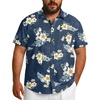 image:imageCOOFANDY Big and Tall Mens Hawaiian Shirts Short Sleeve Tropical Floral Button Down Shirt Casual Summer Beach ShirtsNavy Tropical Floral