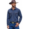 image:imageCOOFANDY Men Western Cowboy Shirt Casual Button Down Work Shirt with PocketDeep Blue