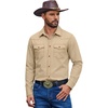 image:imageCOOFANDY Men Western Cowboy Shirt Casual Button Down Work Shirt with PocketLight Khaki