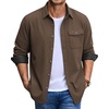 image:imageCOOFANDY Mens Button Down Shirt Jacket Long Sleeve Flannel ShirtsBrown