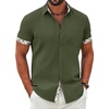 image:imageCOOFANDY Mens Button Down Shirts Short Sleeve Casual Cotton ShirtsArmy Green