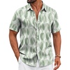 image:imageCOOFANDY Mens Casual Button Down Shirts Short Sleeve Textured Summer Beach ShirtSage Green Patterned