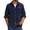 image:imageCOOFANDY Mens Corduroy Shirt Long Sleeve Button Down Casual Shirts JacketNavy Blue