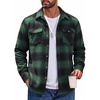 image:imageCOOFANDY Mens Flannel Shirt Jacket Long Sleeve Plaid Shacket with PocketsDark Green