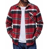 image:imageCOOFANDY Mens Flannel Shirts Long Sleeve Plaid Button Down Shirt JacketRed