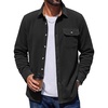 image:imageCOOFANDY Mens Flannel Shirts Long Sleeve Plaid Button Down Shirt JacketSolid Black