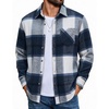 image:imageCOOFANDY Mens Flannel Shirts Long Sleeve Plaid Button Down Shirt JacketsNavy Blue Plaid