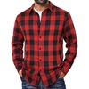 image:imageCOOFANDY Mens Flannel Shirts Long Sleeve Plaid Button Down Shirts CasualRed Checkered