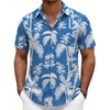 image:imageCOOFANDY Mens Hawaiian Shirts Short Sleeve Button Down Vacation ShirtsBluecoconut Tree