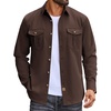 image:imageCOOFANDY Mens Long Sleeve Button Down Lightweight Shirt Jacket with PocketCoffee