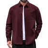 image:imageCOOFANDY Mens Long Sleeve Denim Shirts Jacket Casual Button Down Jean ShirtDark Red