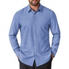 image:imageCOOFANDY Mens Oxford Shirt Cotton Long Sleeve RegularFit Dress Shirt Wrinkle Free Casual Button Down ShirtsSky Blue