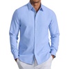 image:imageCOOFANDY Mens Oxford Shirt Long Sleeve Casual Button Down Dress ShirtLight Blue
