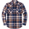 image:imageCOOFANDY Mens Plaid Flannel Shirts Long Sleeve Western Pearl Snap Shirts Fall Button Down Shirt for MenNavy Orange