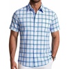 image:imageCOOFANDY Mens Short Sleeve Button Down Shirts Plaid Summer Dress Shirt with Pocket Business Casual Outfits for MenBlue White Plaid