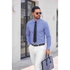 image:imageCOOFANDY Mens Button Down Long Sleeve Plaid Cotton Wrinkle Free Dress ShirtBlue Gingham