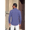 image:imageCOOFANDY Mens Button Down Long Sleeve Plaid Cotton Wrinkle Free Dress ShirtNavy