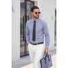 image:imageCOOFANDY Mens Button Down Long Sleeve Plaid Cotton Wrinkle Free Dress ShirtNavy Blue Gingham