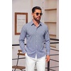 image:imageCOOFANDY Mens Button Down Long Sleeve Plaid Cotton Wrinkle Free Dress ShirtNavy Blue Gingham