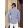 image:imageCOOFANDY Mens Button Down Long Sleeve Plaid Cotton Wrinkle Free Dress ShirtNavy Blue Gingham