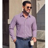 image:imageCOOFANDY Mens Button Down Long Sleeve Plaid Cotton Wrinkle Free Dress ShirtRed Gingham