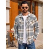 image:imageCOOFANDY Mens Flannel Shirts Plaid Jacket Casual Button Down ShirtKhaki Grey
