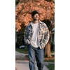 image:imageCOOFANDY Mens Flannel Shirts Plaid Jacket Casual Button Down ShirtKhaki Grey