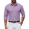 image:imageCOOFANDY Mens Button Down Long Sleeve Plaid Cotton Wrinkle Free Dress ShirtRed Gingham