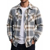 image:imageCOOFANDY Mens Flannel Shirts Plaid Jacket Casual Button Down ShirtKhaki Grey