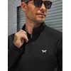 image:imageCOOFANDY Mens Quarter Zip Pullover UPF 50 Long Sleeve Athletic ShirtsBlack