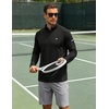 image:imageCOOFANDY Mens Quarter Zip Pullover UPF 50 Long Sleeve Athletic ShirtsBlack