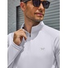 image:imageCOOFANDY Mens Quarter Zip Pullover UPF 50 Long Sleeve Athletic ShirtsWhite