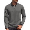 image:imageCOOFANDY Mens Quarter Button Pullover Long Sleeve Stand Collar TShirtsDark Grey