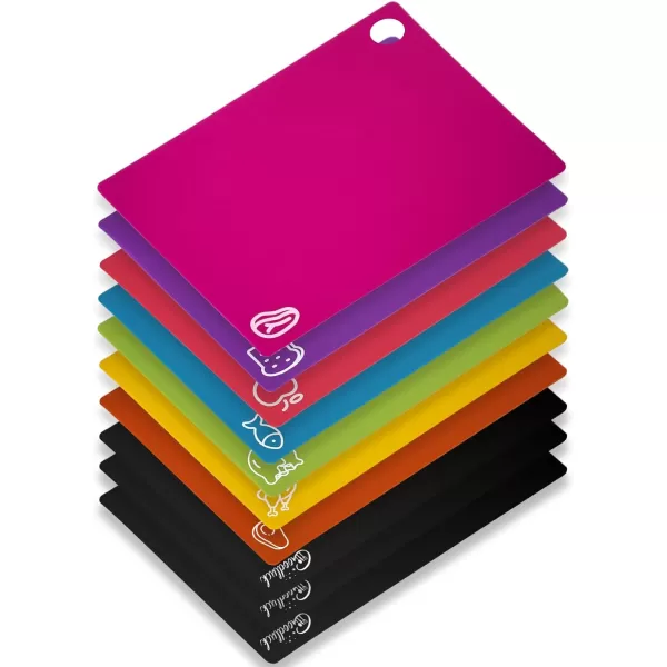 5 Pieces Flexible Cutting Boards, BPA Free Plastic Cutting Boards for Kitchen, Non Slip Cutting Mat for Meat and Vegetables