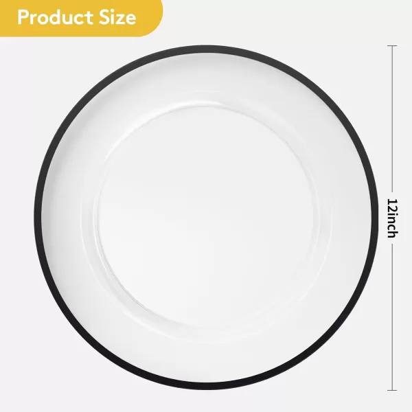 Goodluck 12 Inch Charger Plates, 25 Pack White Charger Plates with Gold Trim, Plastic Charger Plate Bulk for Dinner, Wedding, Party, Event Decoration
