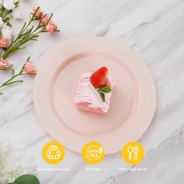Goodluck 120PCS Gold Plastic Plates, Heavy Duty Disposable Gold Plates with 60 10.25 inch Dinner Plates and 60 7.5 inch Dessert Plates, Disposable Plates for Party, Holiday, Wedding