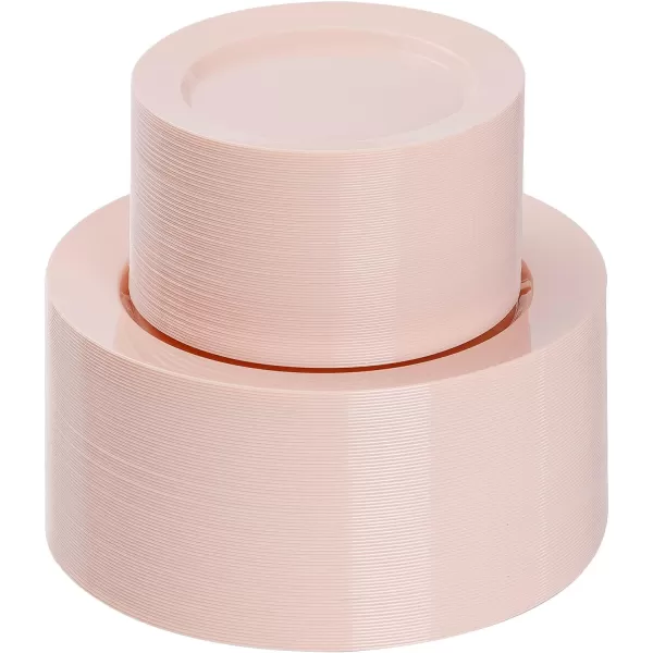 Goodluck 120PCS Gold Plastic Plates, Heavy Duty Disposable Gold Plates with 60 10.25 inch Dinner Plates and 60 7.5 inch Dessert Plates, Disposable Plates for Party, Holiday, Wedding