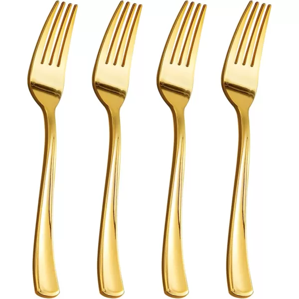 Goodluck 300 Pack Rose Gold Plastic Forks, Heavy Duty Rose Gold Forks Disposable, Rose Gold Plastic Cutlery Perfect for Weddings, Parties, Dinners