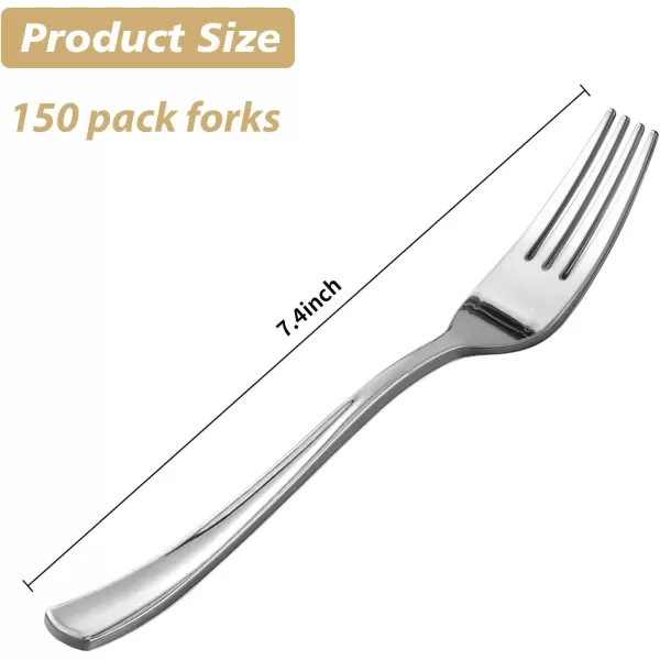 Goodluck 300 Pack Rose Gold Plastic Forks, Heavy Duty Rose Gold Forks Disposable, Rose Gold Plastic Cutlery Perfect for Weddings, Parties, Dinners