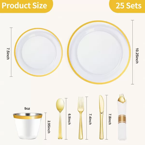 Goodluck 350 Piece Dark Blue Plastic Dinnerware Set for Party, Clear Disposable Plates for 50 Guests, Include: 50 Dinner Plates, 50 Dessert Plates, 50 Pre Rolled Napkins with Cutlery Set, 50 Cups