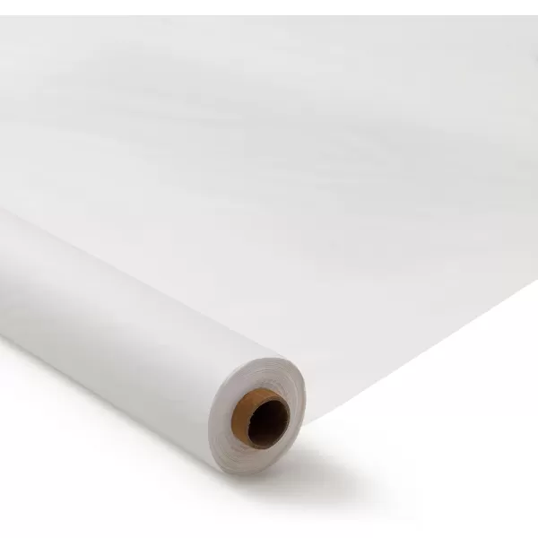 Goodluck 40 Inch X 300 Feet Plastic Table Cover Roll, Disposable Table Cloths for Parties, Rectangle Plastic Tablecloths for Party, Banquet, Wedding, Birthday, Anniversary Decorations, White