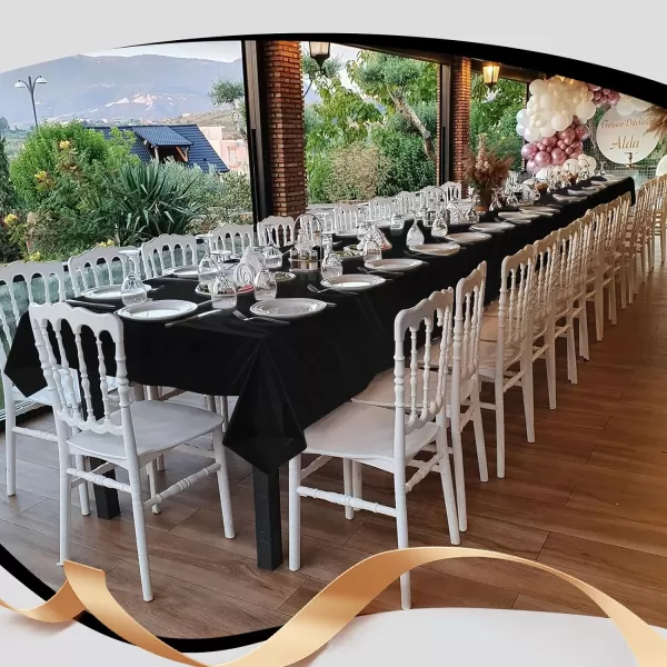 Goodluck 40 Inch X 300 Feet Plastic Table Cover Roll, Disposable Table Cloths for Parties, Rectangle Plastic Tablecloths for Party, Banquet, Wedding, Birthday, Anniversary Decorations, White