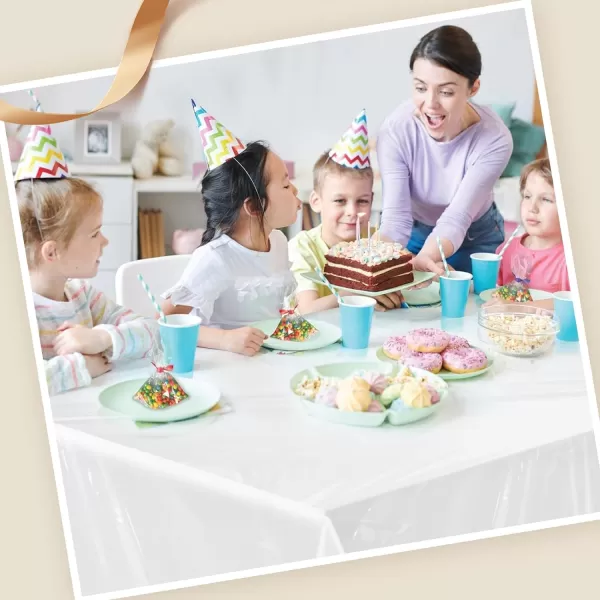 Goodluck 40 Inch X 300 Feet Plastic Table Cover Roll, Disposable Table Cloths for Parties, Rectangle Plastic Tablecloths for Party, Banquet, Wedding, Birthday, Anniversary Decorations, White