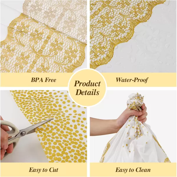 Goodluck 40 Inch X 300 Feet Plastic Table Cover Roll, Disposable Table Cloths for Parties, Rectangle Plastic Tablecloths for Party, Banquet, Wedding, Birthday, Anniversary Decorations, White